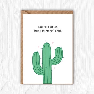 Eres un idiota, pero eres MI idiota / Tarjeta / Grosero / Lindo / Cactus / Amor / San Valentín / Aniversario / Novio / Novia