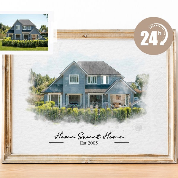 Custom Watercolor House Portrait,Watercolor House Painting,Personalized Housewarming Gift,First Home Gift,Realtor Closing Gift,Home Portrait