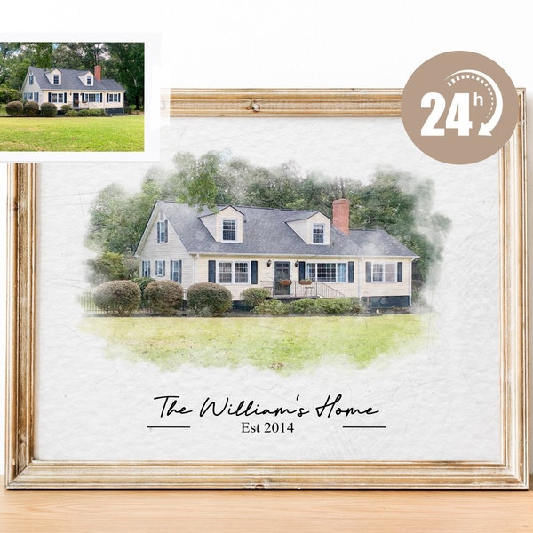 Custom Watercolor House Portrait,Watercolor House Painting,Personalized Housewarming Gift,First Home Gift,Realtor Closing Gift,Home Portrait