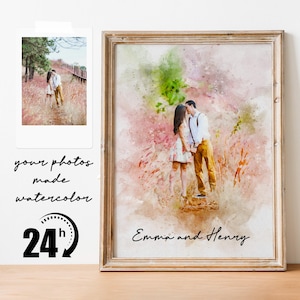 Personalized First Date Art | Custom Watercolor Print | Hand-Illustrated Couple Portrait | Anniversary Gift | Valentines Gift Idea