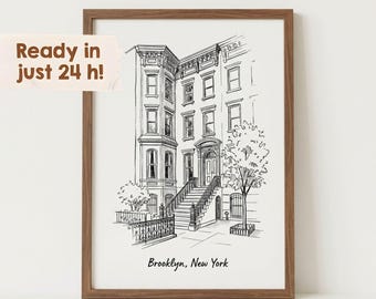 House Sketch Portrait From Photo | Digital Hand Drawn Home Portrait | Realtor Closing Gift | First Home Keepsake | Valentines Gift for Him