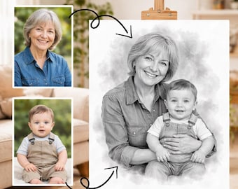 Add Deceased Loved One to Photo | Merge Multiple Pictures | Custom Family Memorial Portrait | Combine Photos | Sympathy Gift