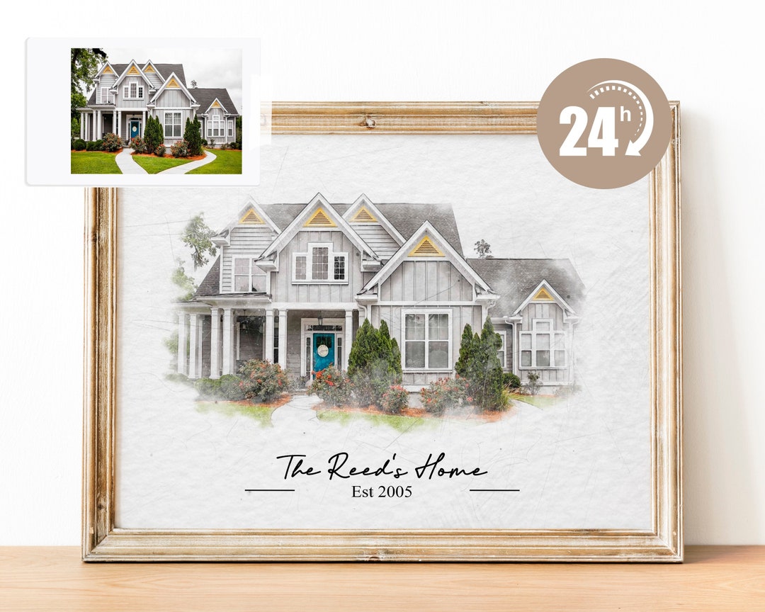 Custom Watercolor House Portrait,watercolor House Painting,personalized ...