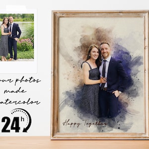 Wedding Gift for Couple | Watercolor Portrait | Couple Portrait | Custom Portrait | Anniversary Gift Boyfriend | Gift for Husband Boyfriend