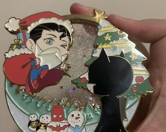 Superbat Snow globe enamel pin