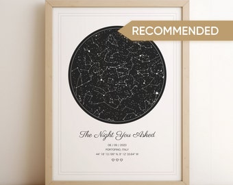 Digital Custom Star Map Print, 16th Anniversary, Wedding Gift, For Mom, Him, Boyfriend, Husband, Celestial Where We Met Map, Night Sky Print