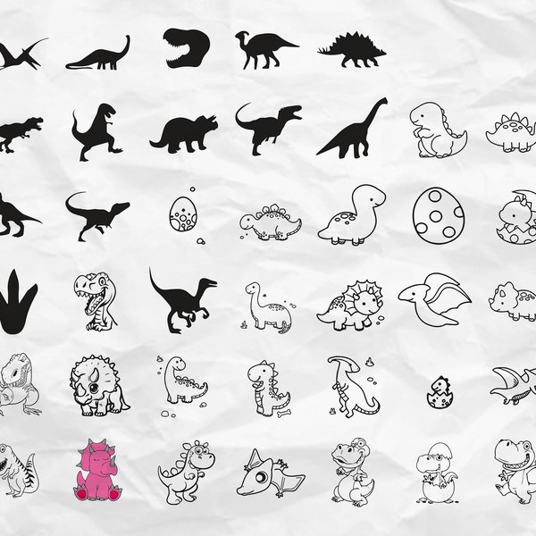 Dinosaur Outline Svg - Etsy