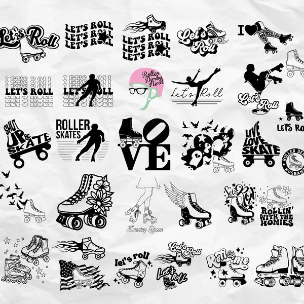 Let's roll PNG SVG, Roller Skate SVG,  Skate skating sublimation file, cricut design, digital file, roll with me svg