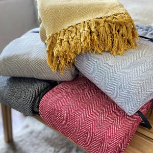 Black herringbone blanket sales