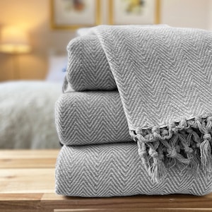 Large herringbone throw sales