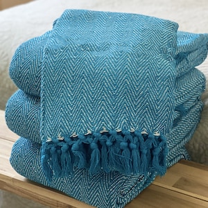 Teal coloured throws new arrivals