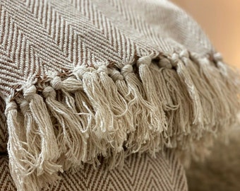 Extra large herringbone throw hotsell