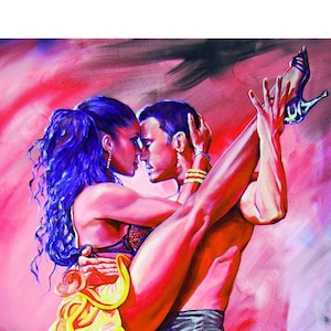 Salsa - Yanet & Chris, Limited Edition Print from original oil painting by Ray Leaning