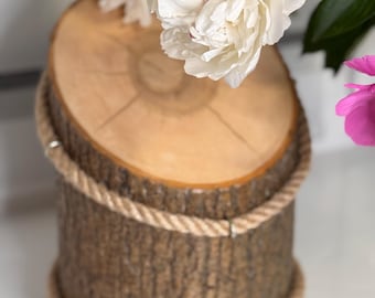 Rustic Wooden Cremation Urn – Handcrafted from Solid Log – Natural Memorial Urn for Ash
