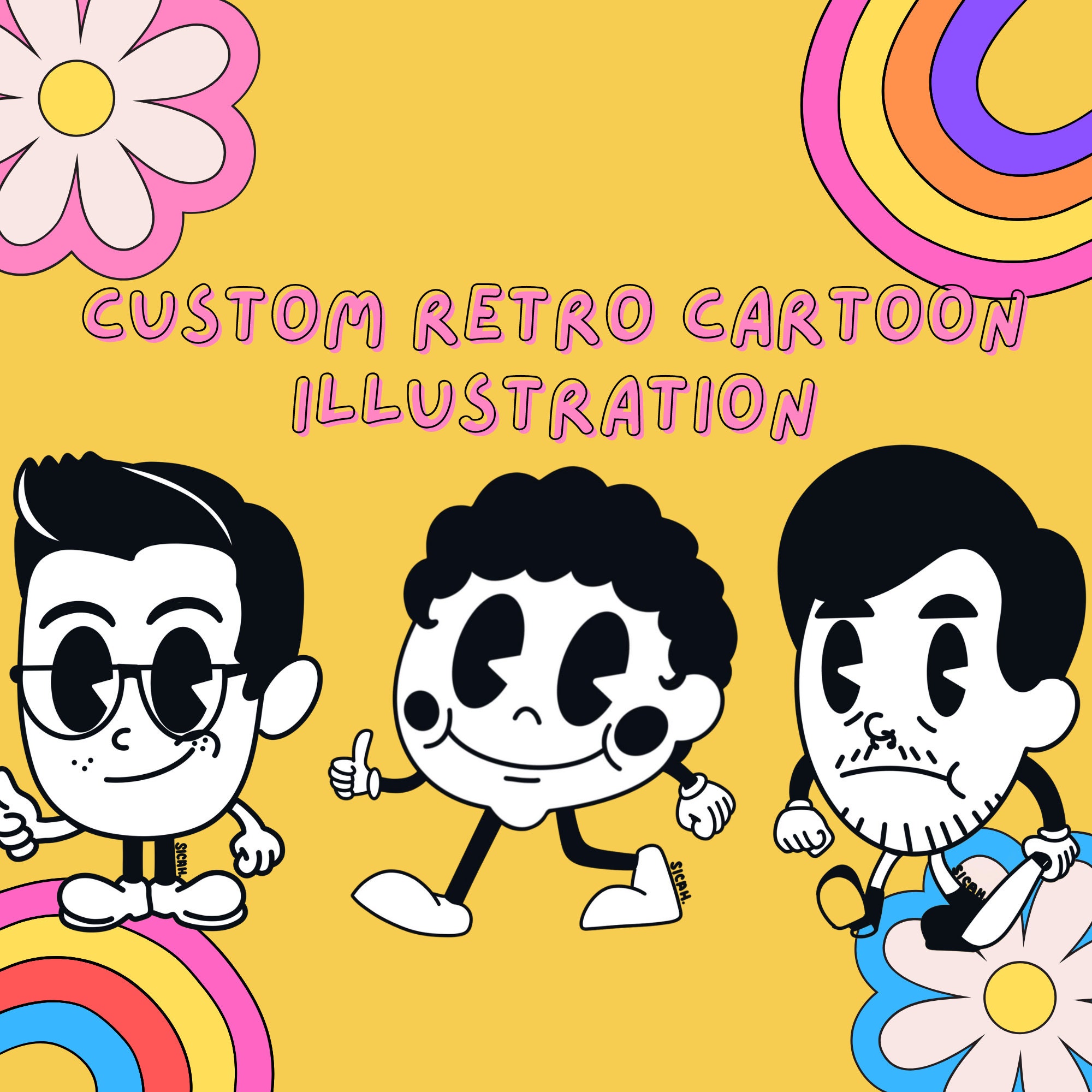 Retro Cartoon Art - Etsy Retro Cartoon Art - Etsy