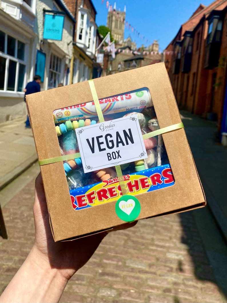 Vegan Sweets Gift Box by an Authentic Sweet Shop, Sweets gift for Vegan friend, Vegan Candy gift box, Sweets for a vegan, Vegan pick n mix image 1