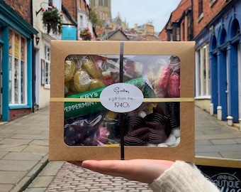 1940s Sweet Gift Box | Retro Candy Selection | Birthday Present | Old Fashioned Sweet Shop