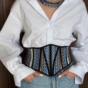Underbust corset waist, underbust corset belt, renaissance corset, Victorian corset top, mens corset belt