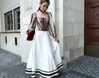 Ukraine corset top, corset with long sleeves, ukrainian custom made corset top, etno corset top, Victorian corset