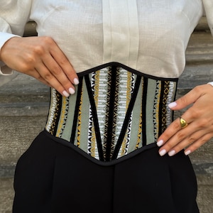 Ukraine, underbust corset, Ukrainian corset belt, olive custom plus size  corset belt, renaissance corset waist, Victorian corset top