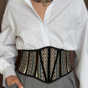 Underbust corset belt, plus size renaissance corset, Victorian corset top, cupless corset for dress