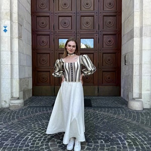 Long skirt, linen skirt, Ukrainian long etno skirt