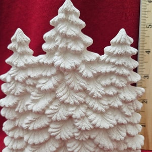 FREE USA Shipping! Christmas Spruce Trees Scene! U Paint Ceramic Bisque! Unpainted Ready to Paint! WOW!