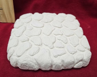 FREE USA Shipping! " Cobblestone Base Display"! U Paint Ceramic Bisque! Unpainted Ready to Paint! WOW!