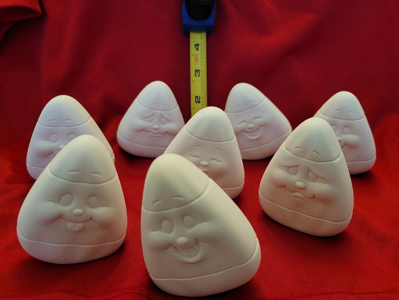 Unpainted Ready to Paint 8 Candy Corn Ceramic Bisque Set U Paint WOW image 1