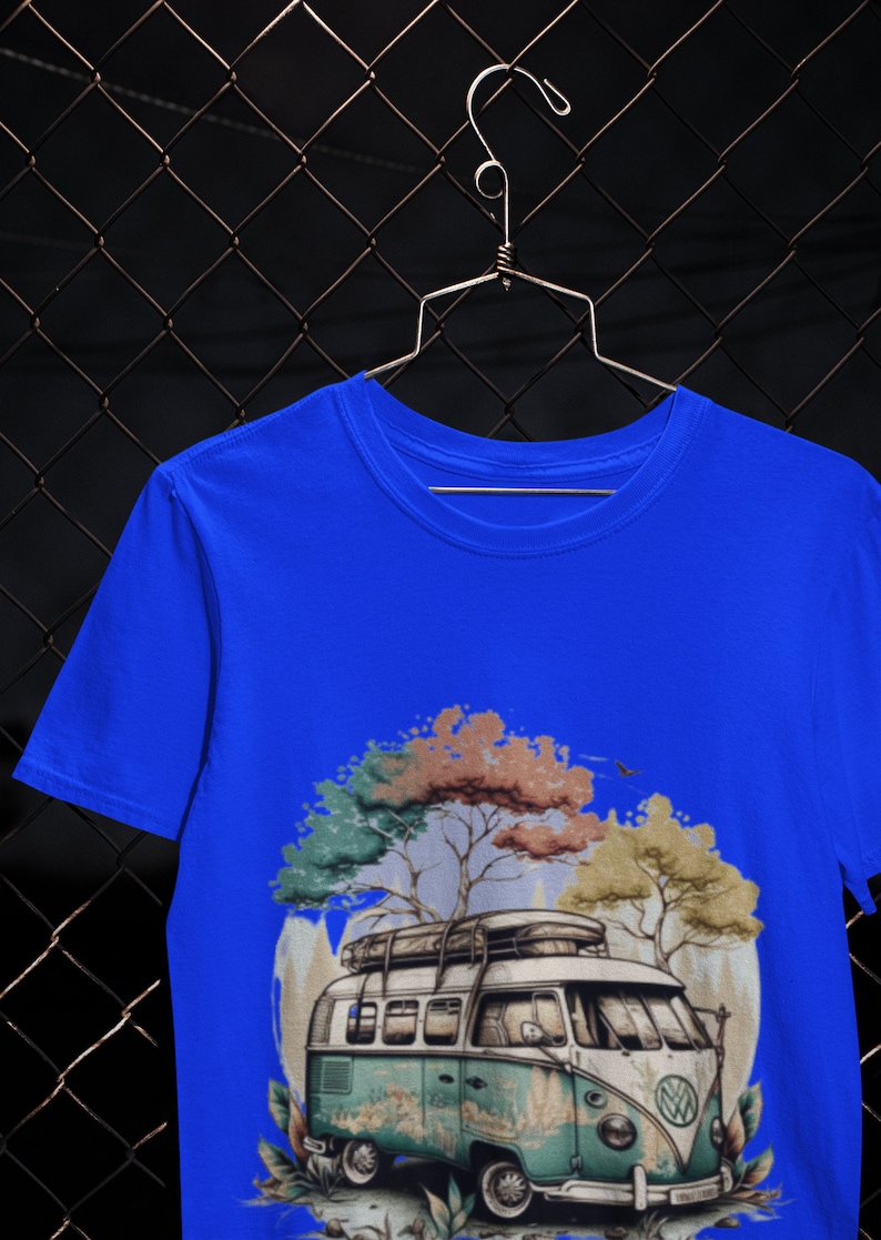 Camper VW Bus Tshirt Hippy Van Split Screen Camper Volkswagen Camper Van Ntee Shirt Top Etsy