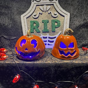 Halloween ceramic jack-o’-lantern, ceramic pumpkin, handmade jack-o’-lantern