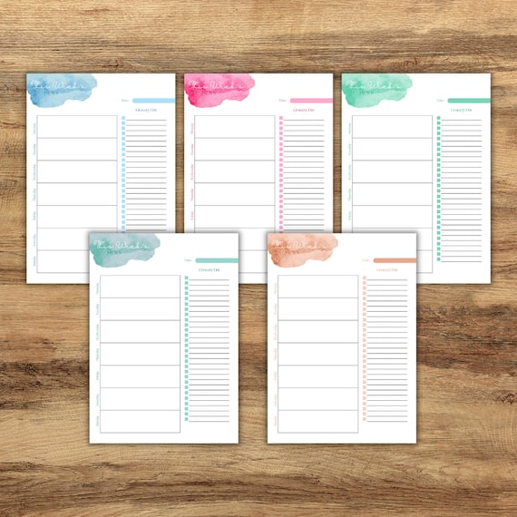 Weekly Meal Planner & Grocery List Printable PDF | Meal Prep | Digital Download Meal Planner | Weekly Menu Planner | Printable Meal Planner