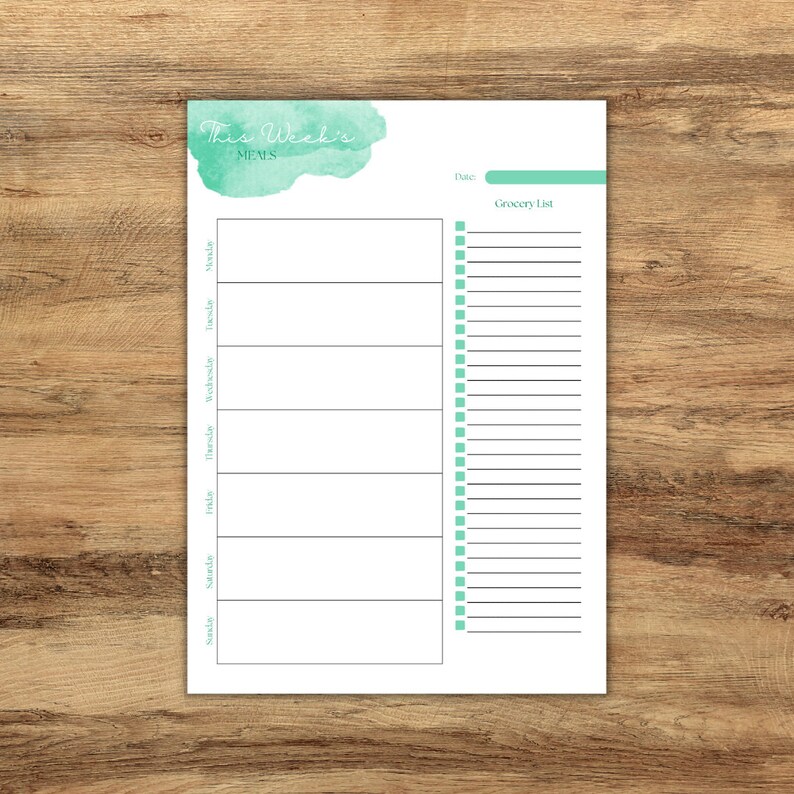 Weekly Meal Planner & Grocery List Printable PDF | Meal Prep | Digital Download Meal Planner | Weekly Menu Planner | Printable Meal Planner image 6