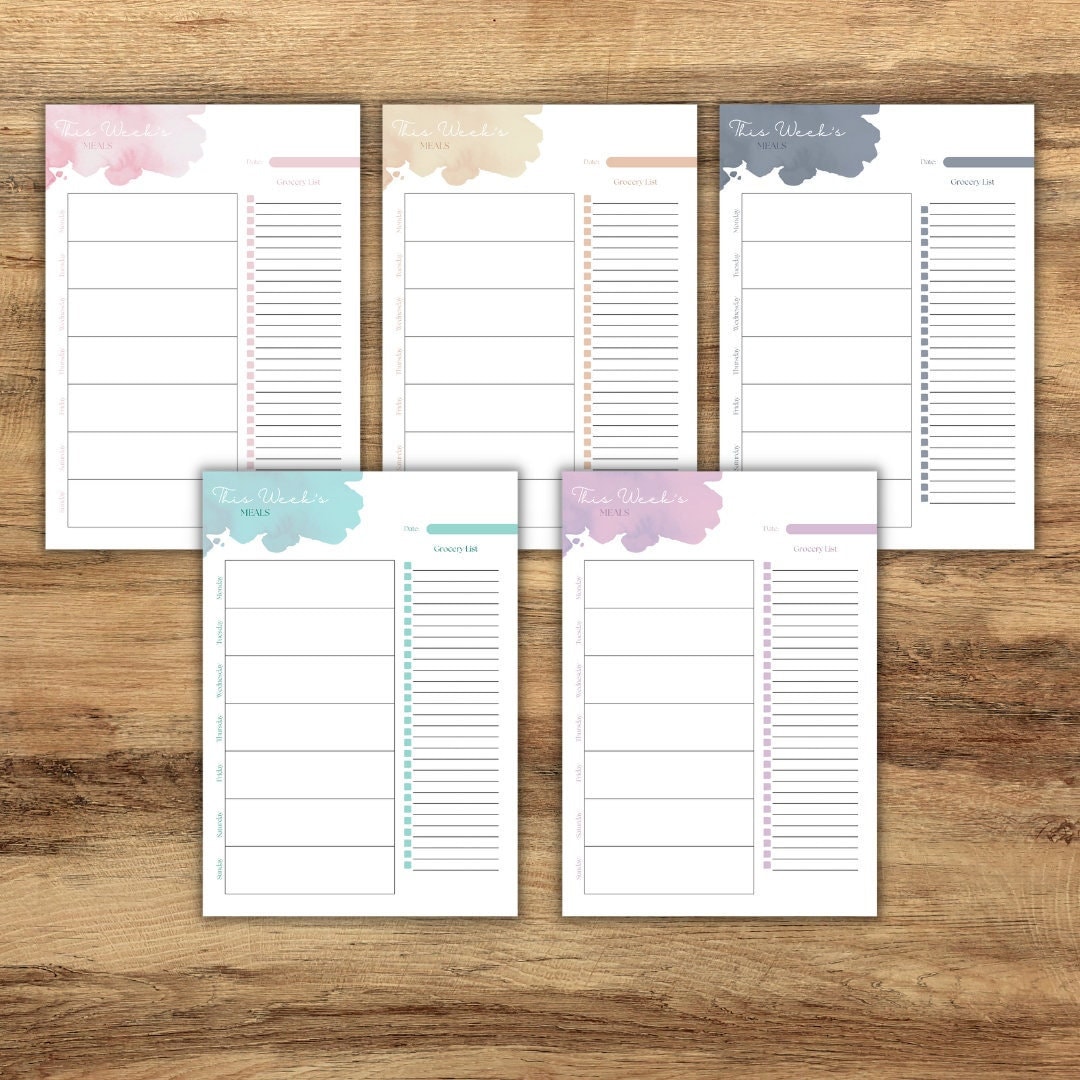 Weekly Meal Planner & Grocery List Printable PDF | Meal Prep | Digital ...