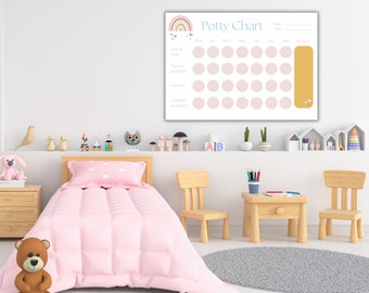 Potty Chart Printable Boho Rainbow | Potty Training Chart | Rewards Chart | Watercolor | Reward Jar