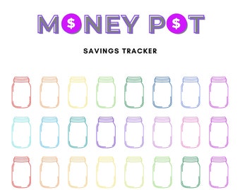 Fun Printable Money Saving Tracker Challenge. Pot Tracker. Digital Savings Tracker. Keep Track of your Savings