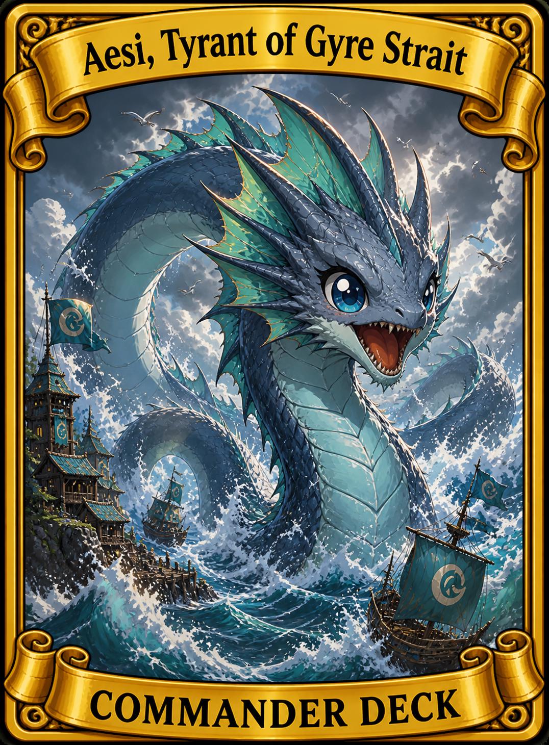 Aesi Tyrant of Gyre Strait EDH Commander Deck Landfall Lands