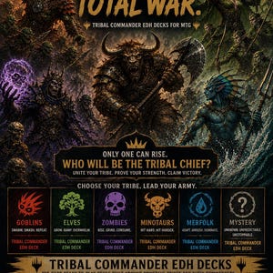 003 Tribal EDH Commander Tribal Mystery Decks, Casual 100 Card Ready to Play Decks! MTG Choose Your Tribe! Dragons, Elves, Zombies, More!