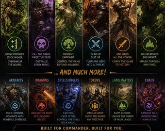 001 EDH Custom Commander Decks. Choose Your Theme! Casual 100 Card Ready to Play Decks! MTG  Tokens, Auras, Grave, Much More!