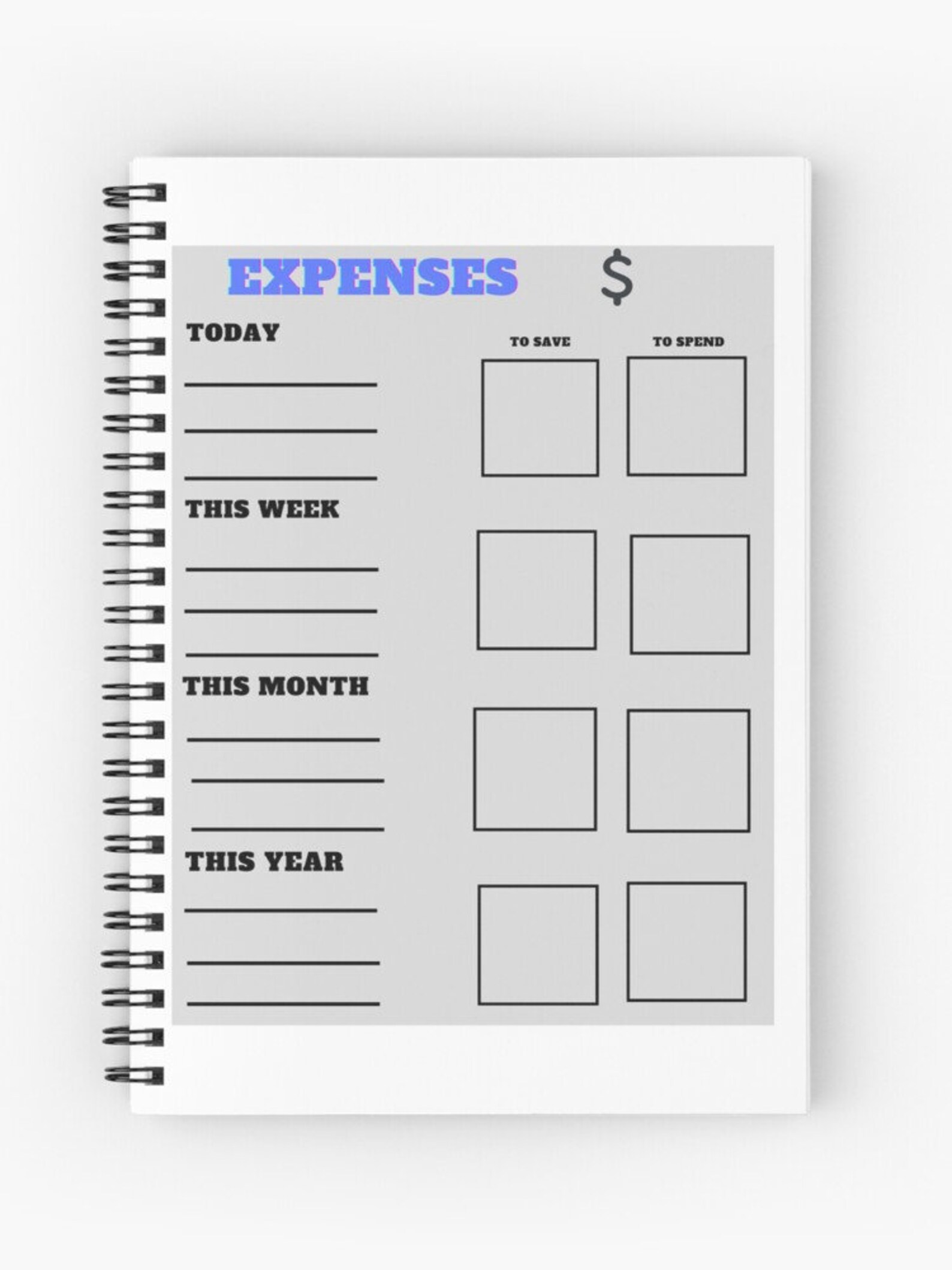 Expenses Tracker Instant Download, PNG, Digital Download-blue-simple ...