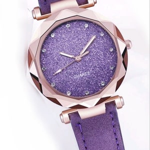 Purple crystal watch clearance