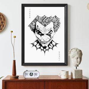 Joker Poker Wall Art POSTER STAMPABILE Joker Film Attore cinematografico Carta da gioco Stampa Gioco d'azzardo Buona fortuna Segno Man Cave Decor