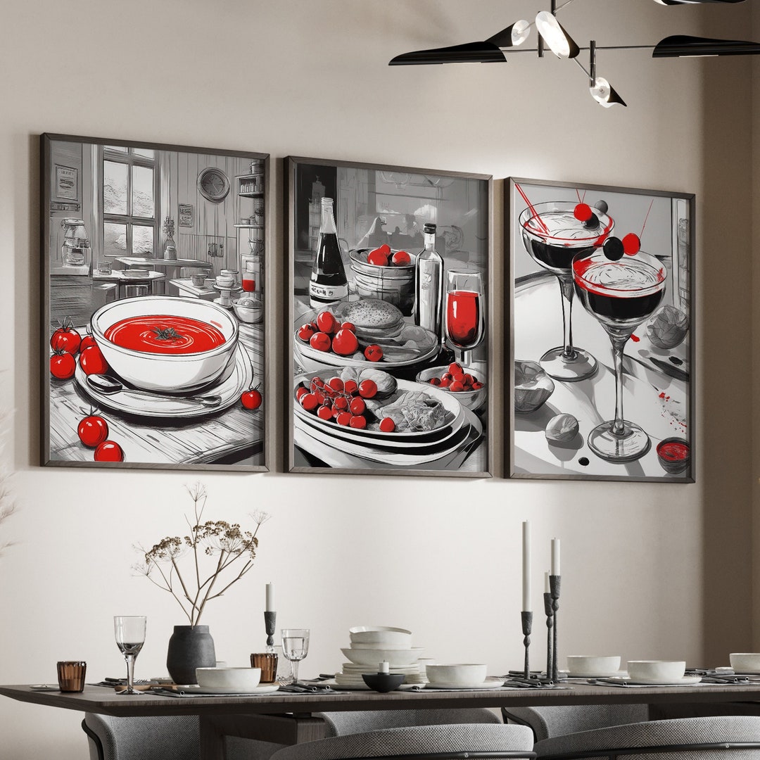 best kitchen wall art: vibrant prints to elevate your... Vibrant Food Wall Art Printable Multi Canvas Panels Modern Still Life ...