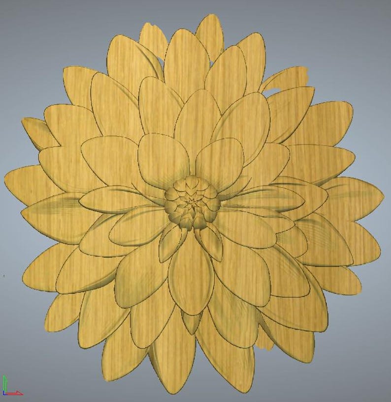 3D Flower Relief STL RLF File | CNC Carving Floral Design | Digital ...