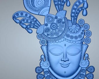 Shrinathji Talla en relieve 3D / Archivo CNC STL, Decoración espiritual