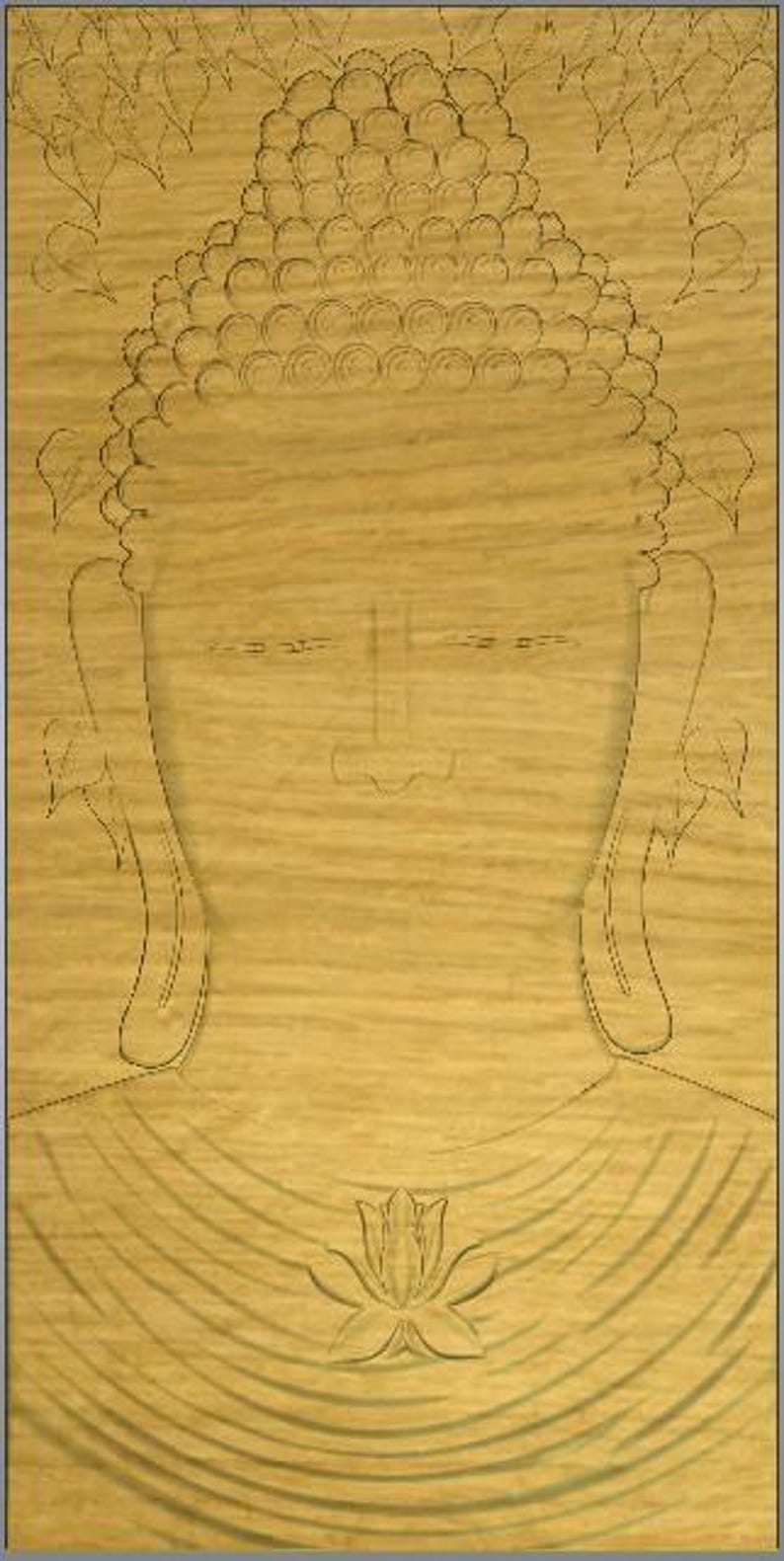 Buddha 3D Relief STL RLF File | CNC Wood Carving Design | Vectric ...