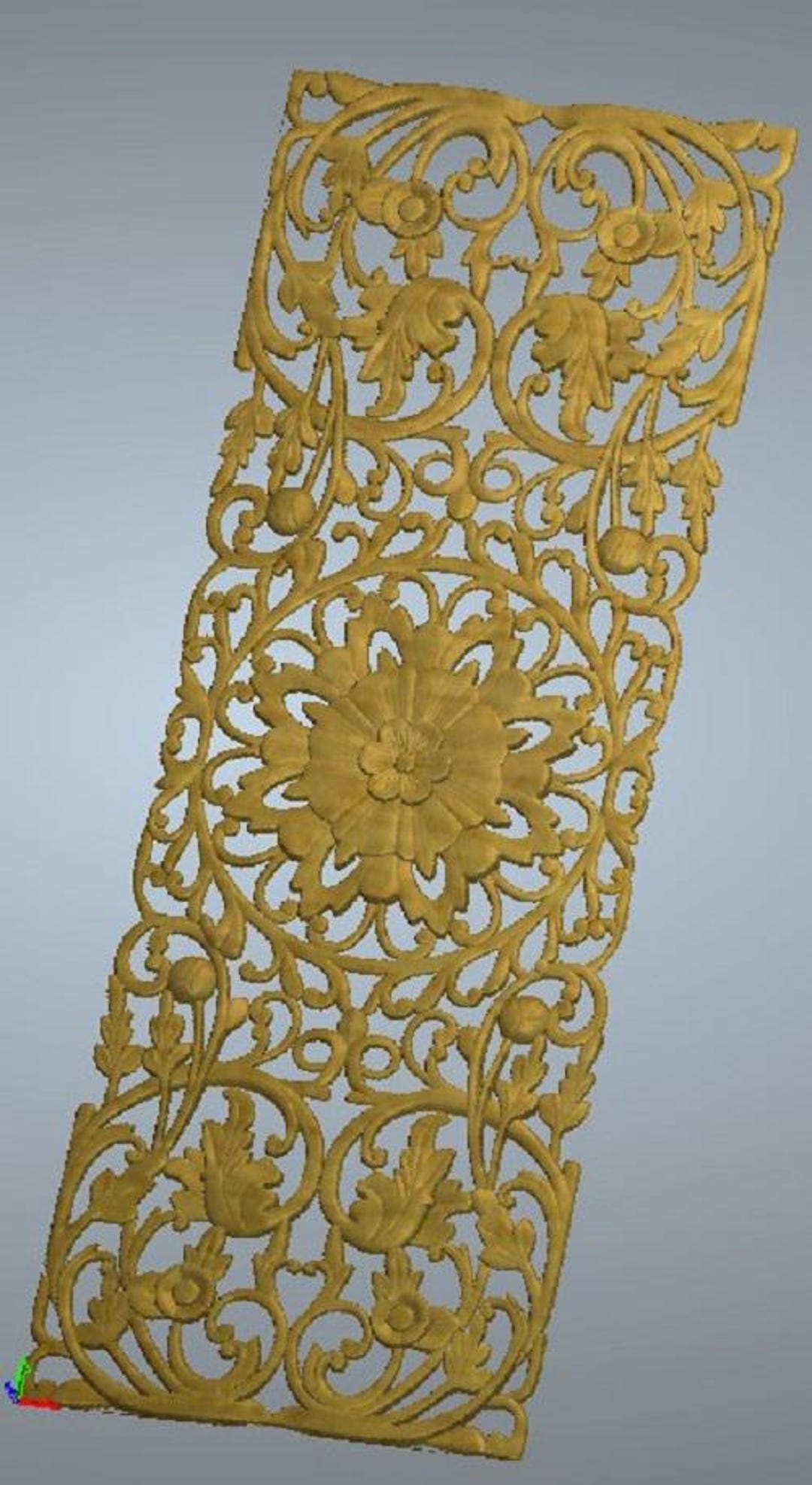 CNC Carving Floral Wall Panel: 3D Scroll Relief (STL RLF Digital ...