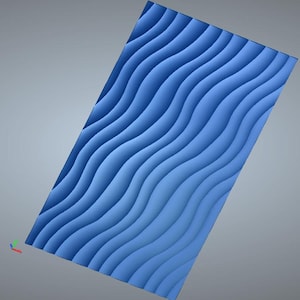3D Wave Wall Panel | CNC Design File – Modern | Decorative Pattern | STL RLF for Router & Carving