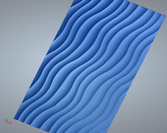 3D Wave Wall Panel | CNC Design File – Modern | Decorative Pattern | STL RLF for Router & Carving