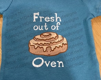 Fresh out of the Oven cinnamon bun Baby Onesie